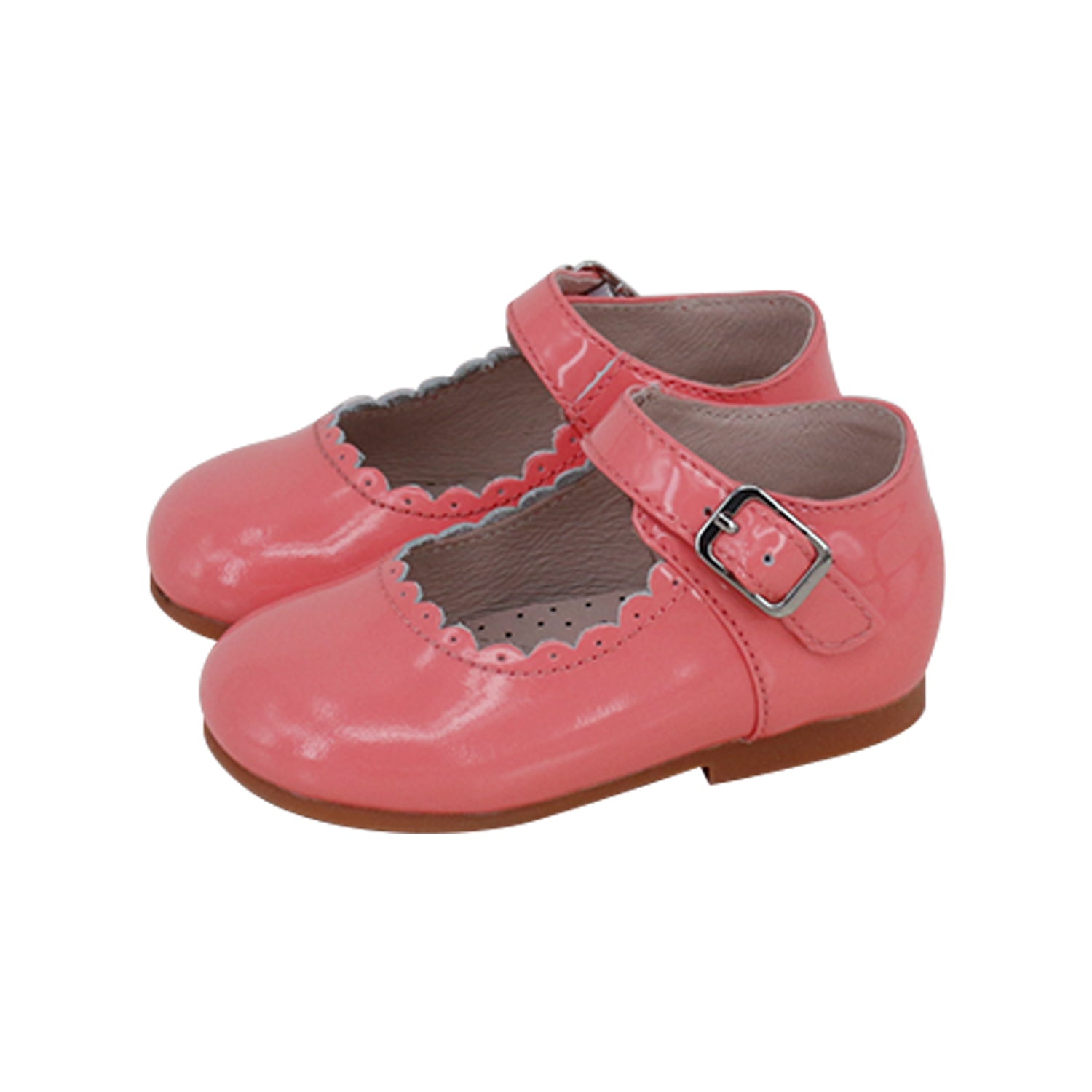 Coral Patent Scalloped Buckle