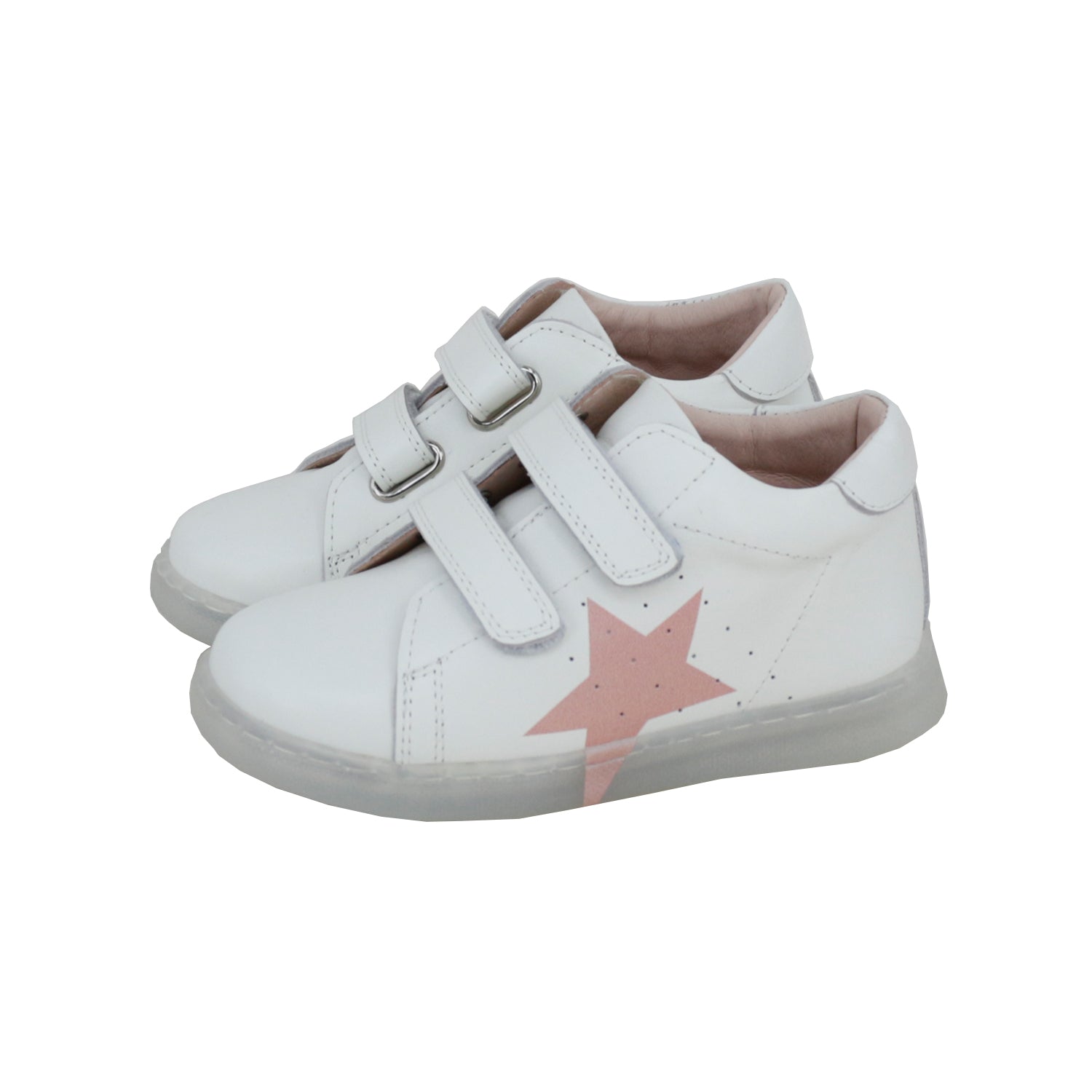 Light Pink Suede Star White High Top Sneaker