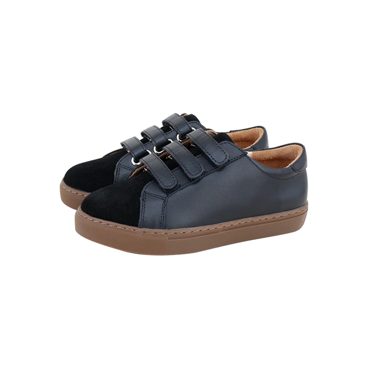 Model A1 Black + Suede Sneakers Triple Velcro