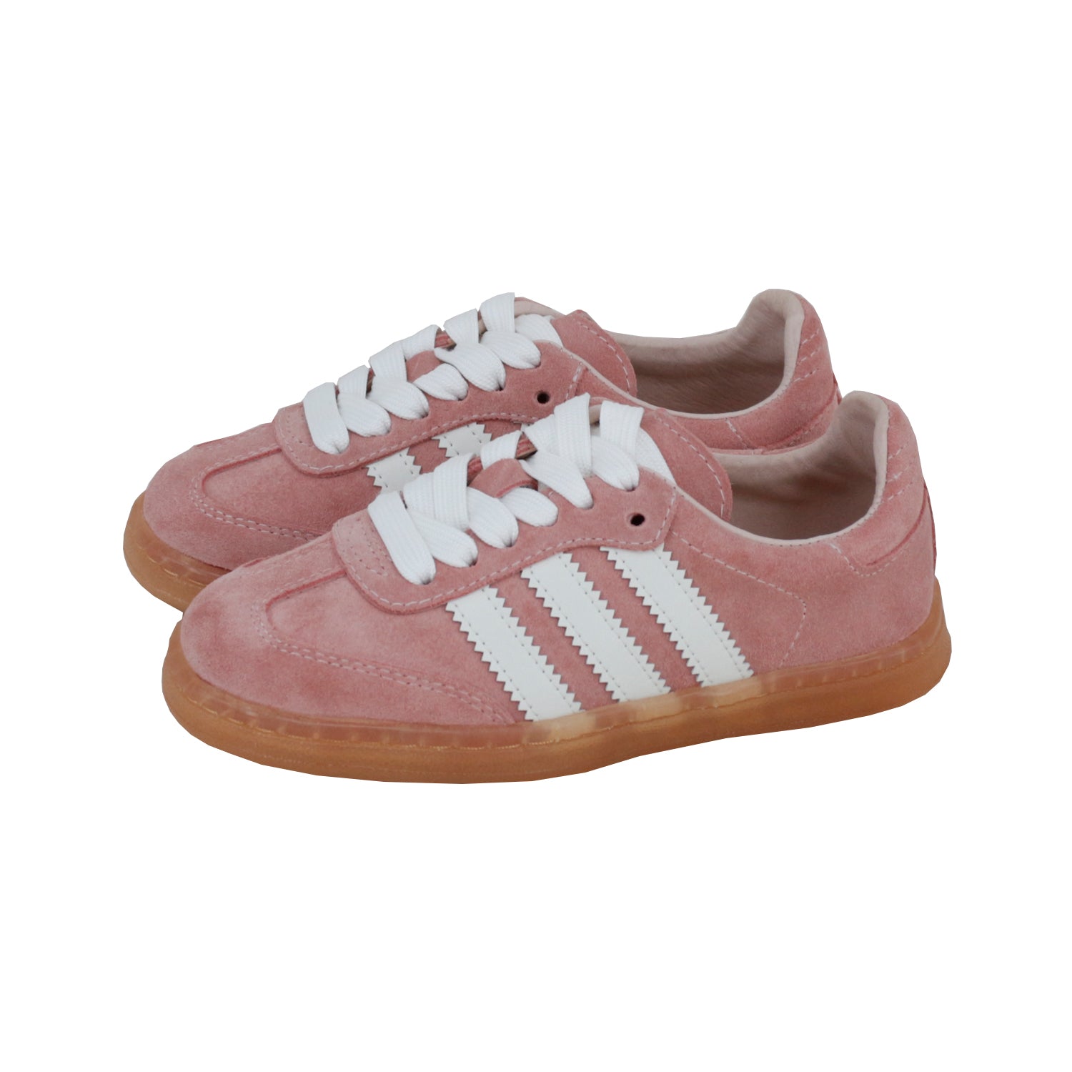 White+Mauve Suede  Laces Sneakers