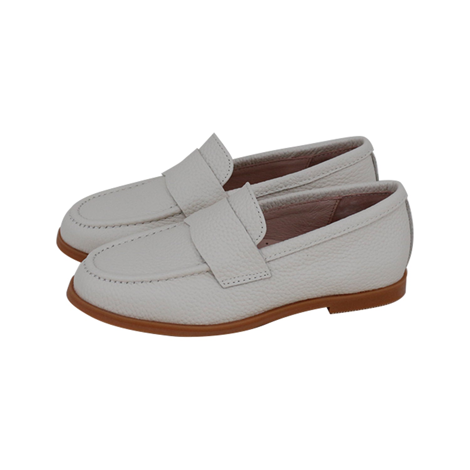 Cream Grainy Leather Slip On