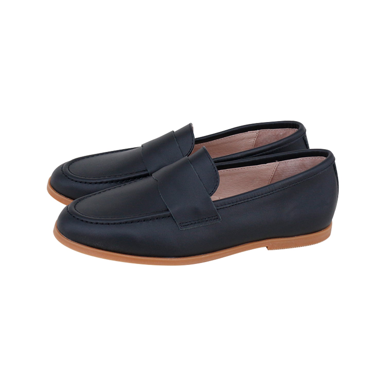 Black Leather Slip On