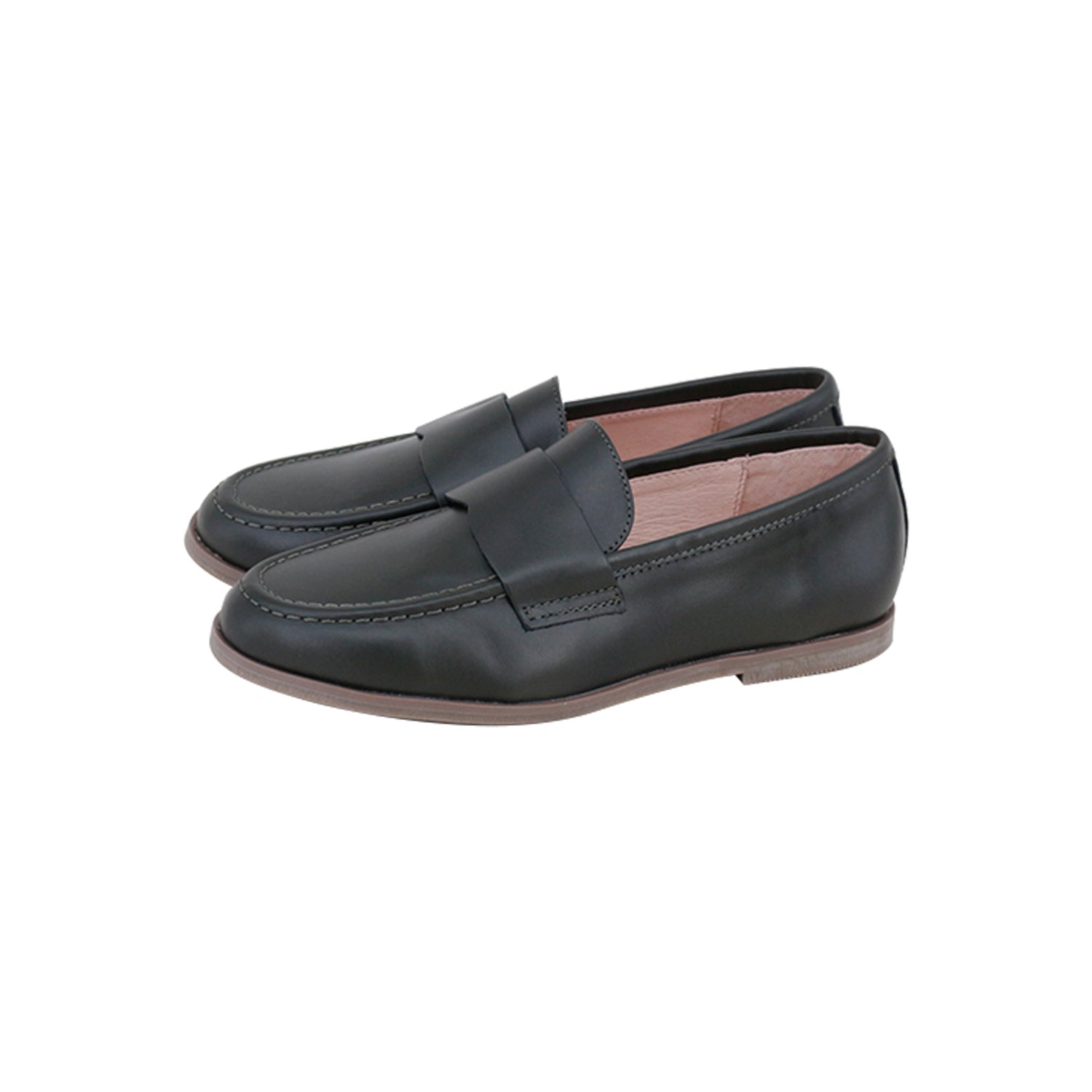 Model B1 Black Waxed Leather  Slip-on Loafer