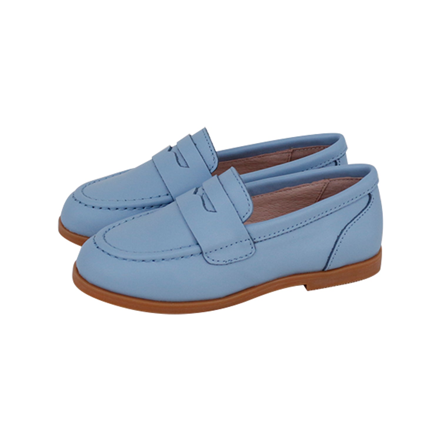 Blue Leather Penny Loafer