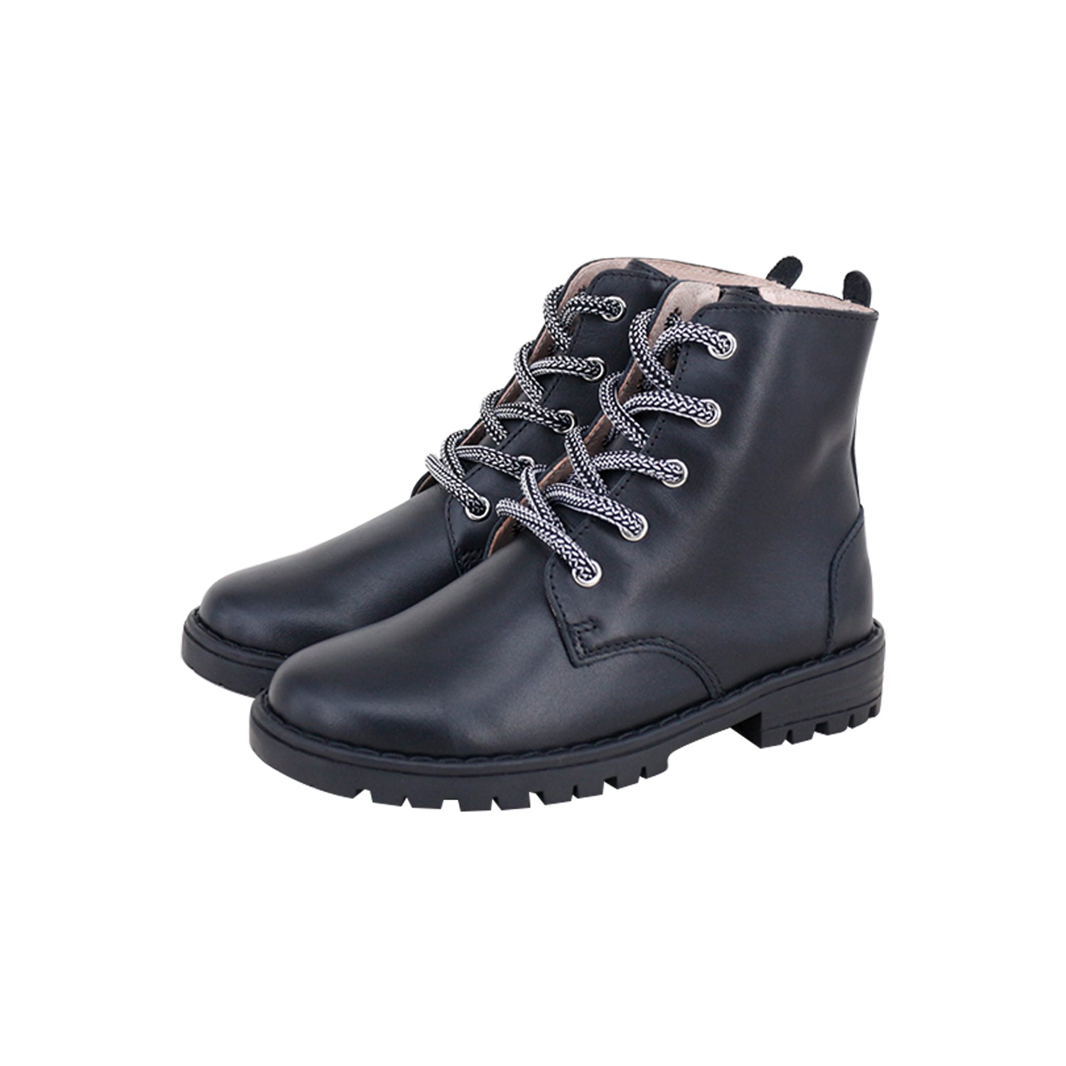 Model D1 Black Leather   Booties + Zipper