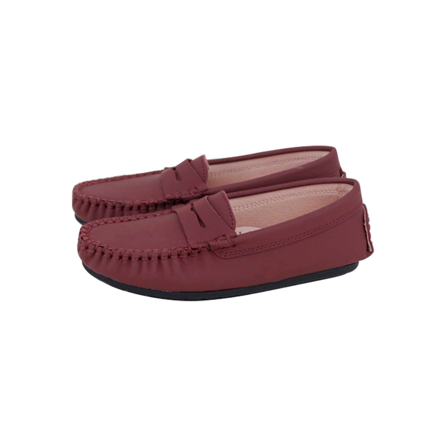 Model E1 Silky Leather Burgundy Penny Loafer