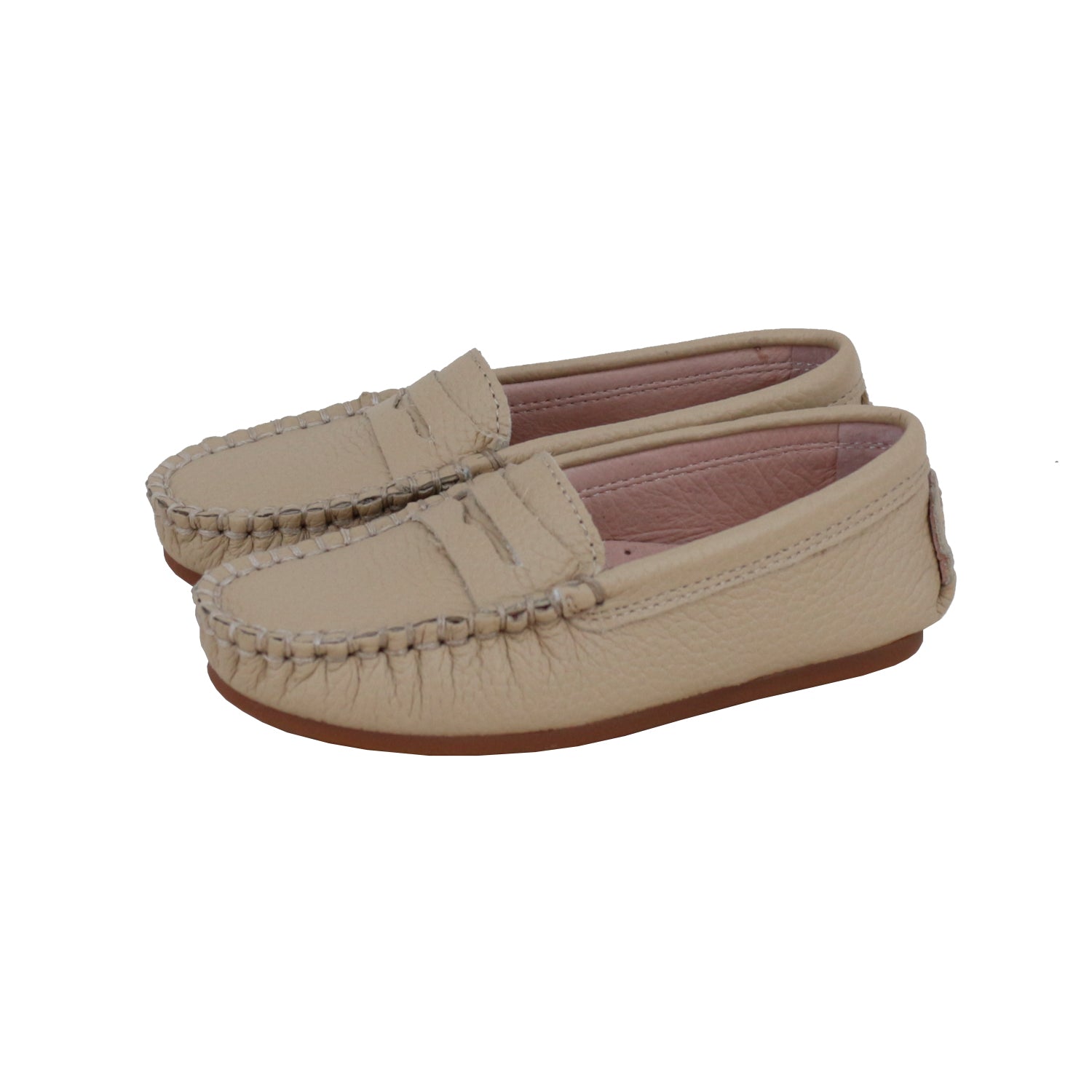 Taupe Grainy Leather Penny Loafer