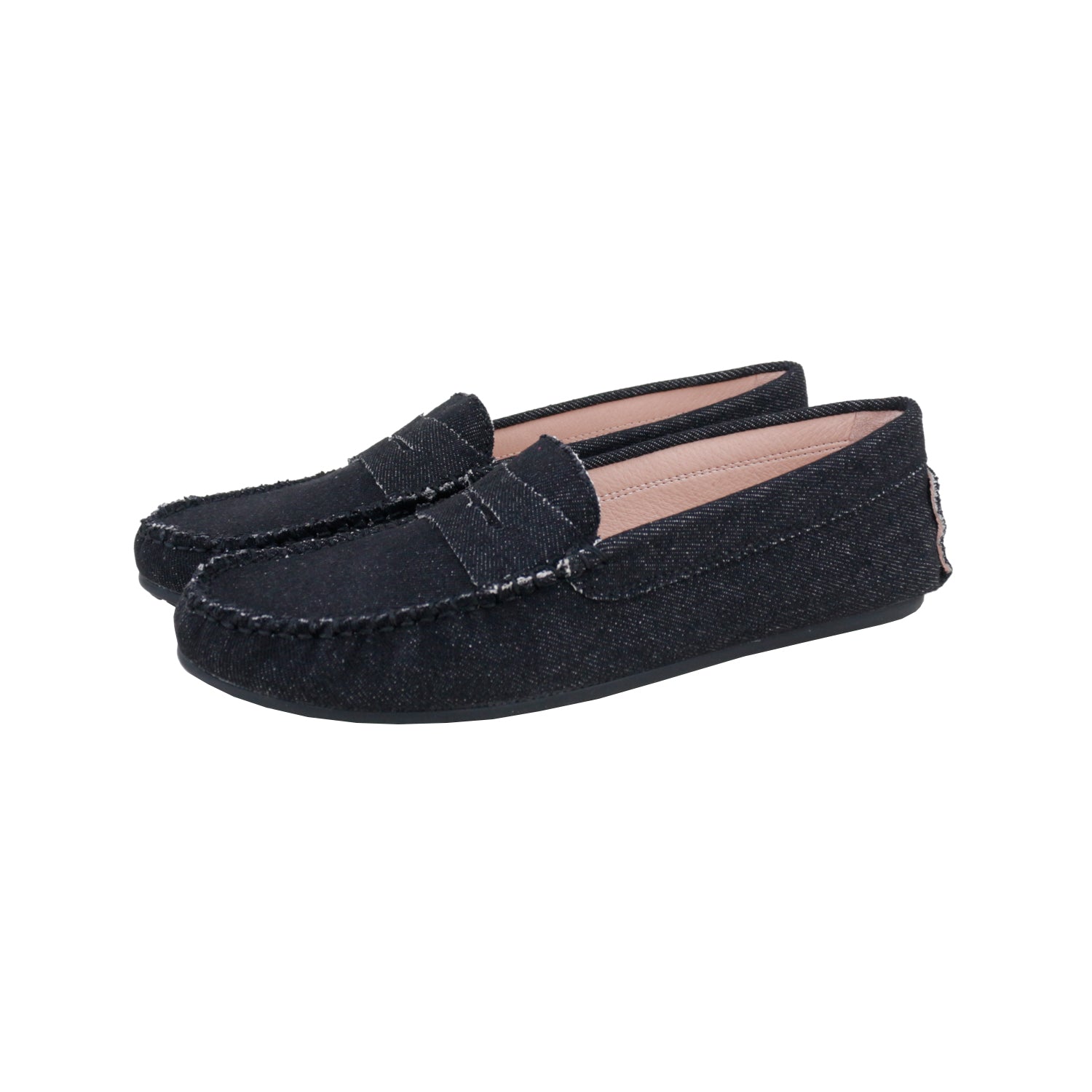 Model E1 Black Denim Penny Loafer