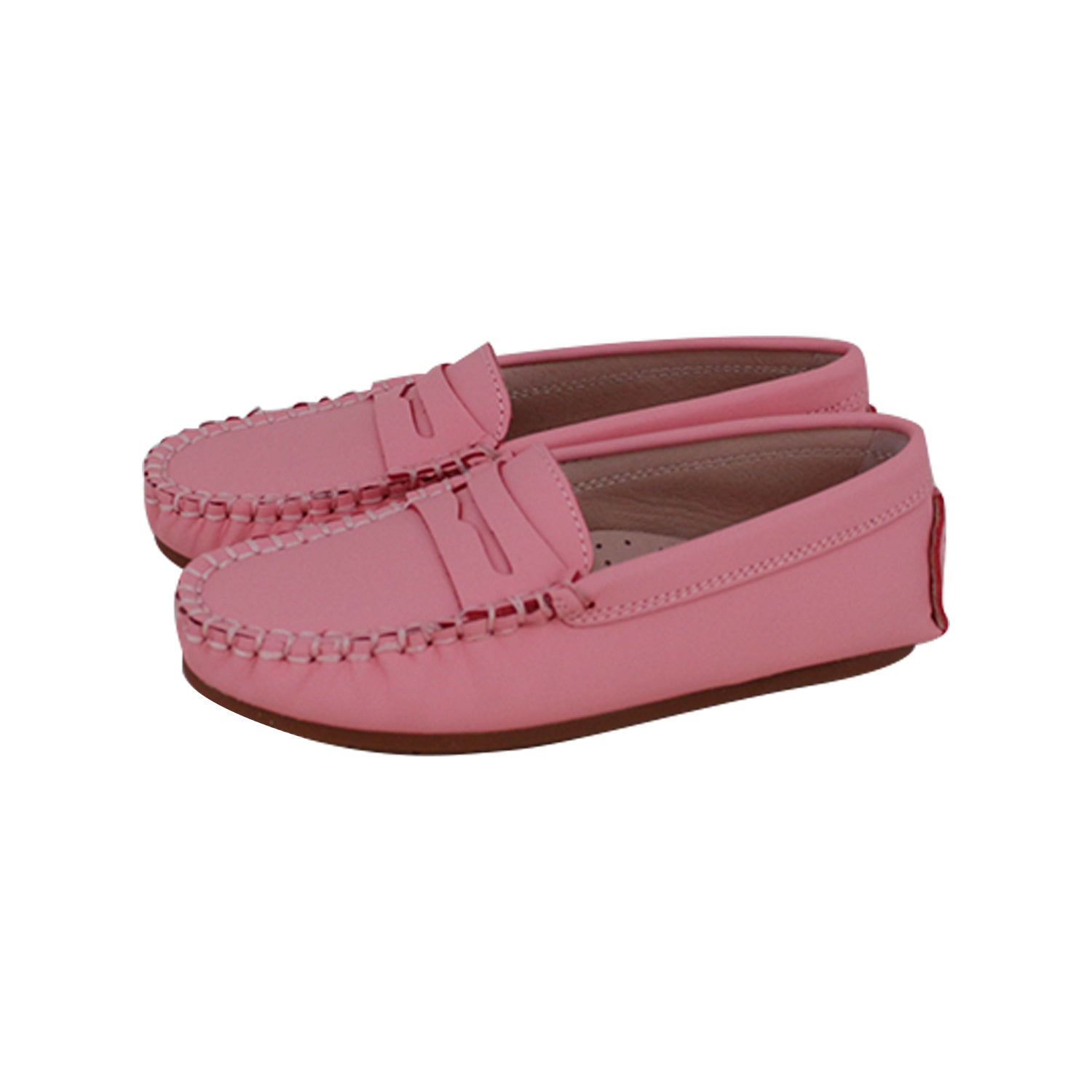 Coral Silky Leather Penny Loafer
