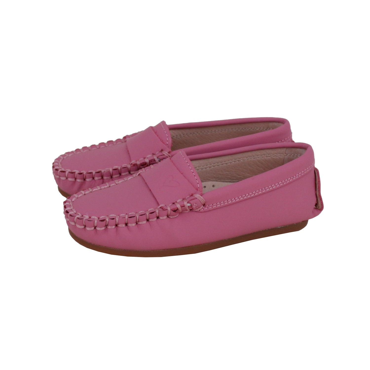 Mauve Silky Leather Heart  Moccasin