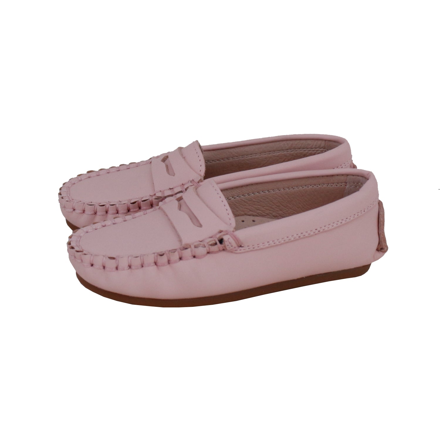 Pink Silky Leather Penny Loafer