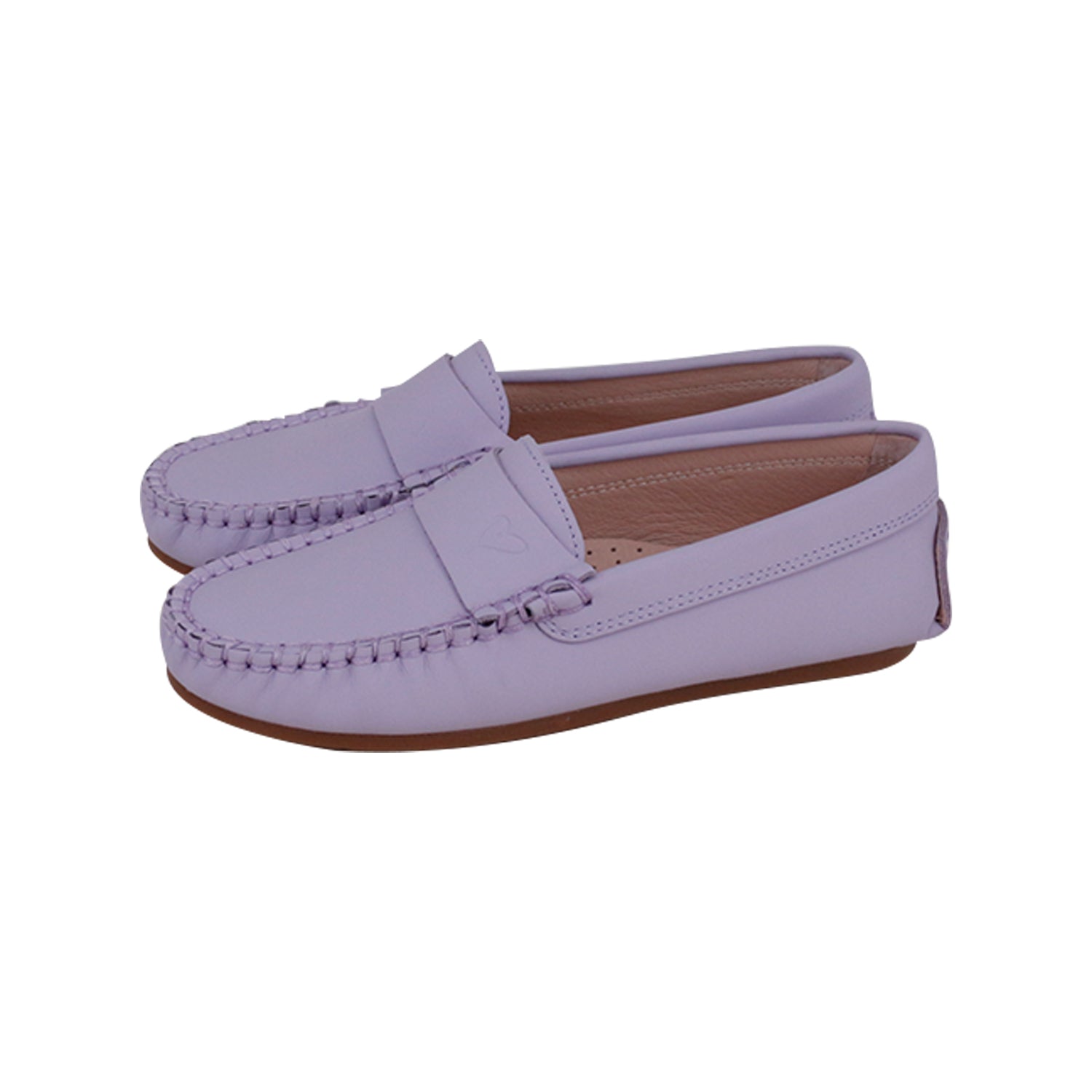 Lavender Silky Leather Heart  Moccasin