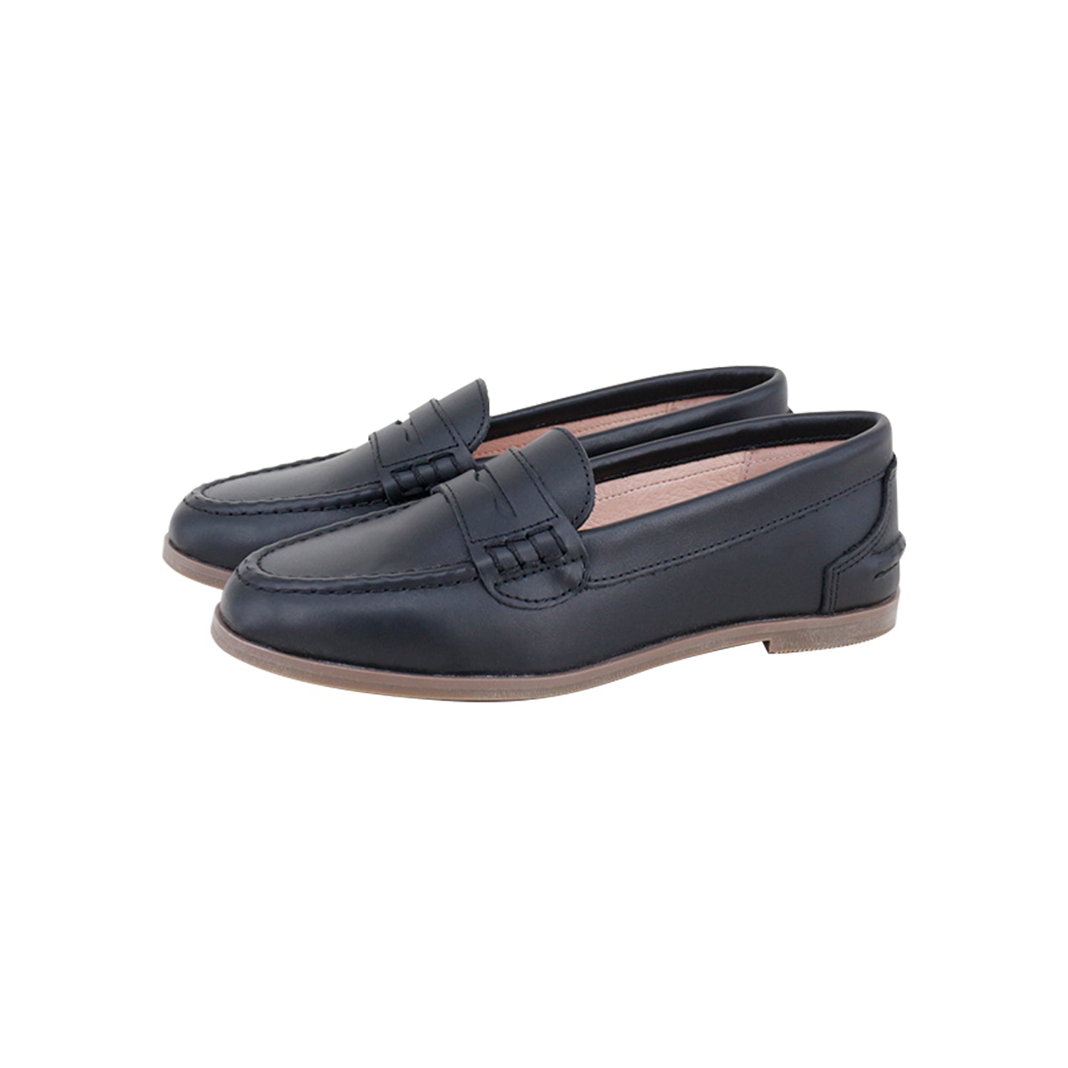 Model E2 Black Leather + Hard Sole Loafer