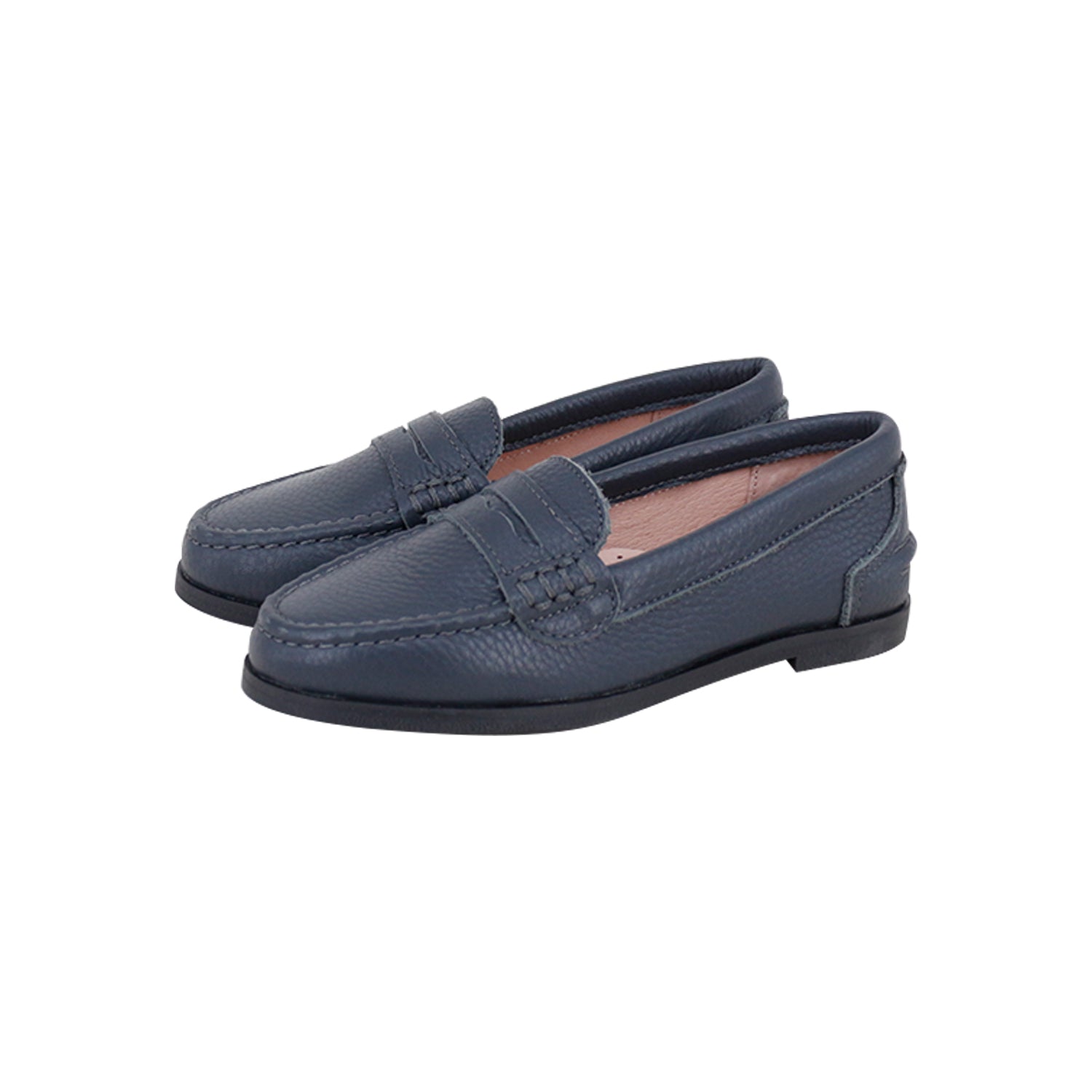 Model E2 Dark Gray Grainy Hard Leather Loafer