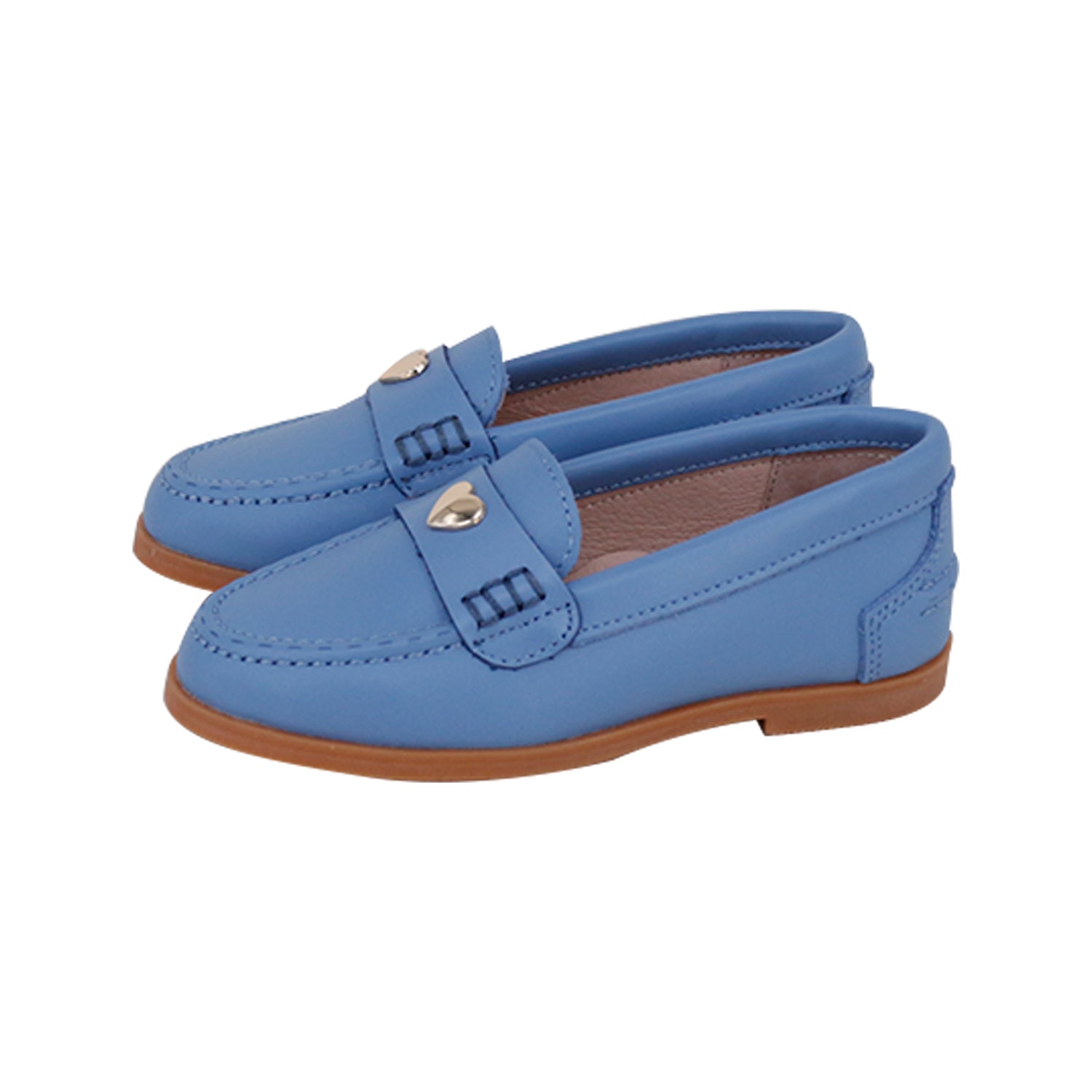 Light Blue Leather hard Sole Penny Loafer