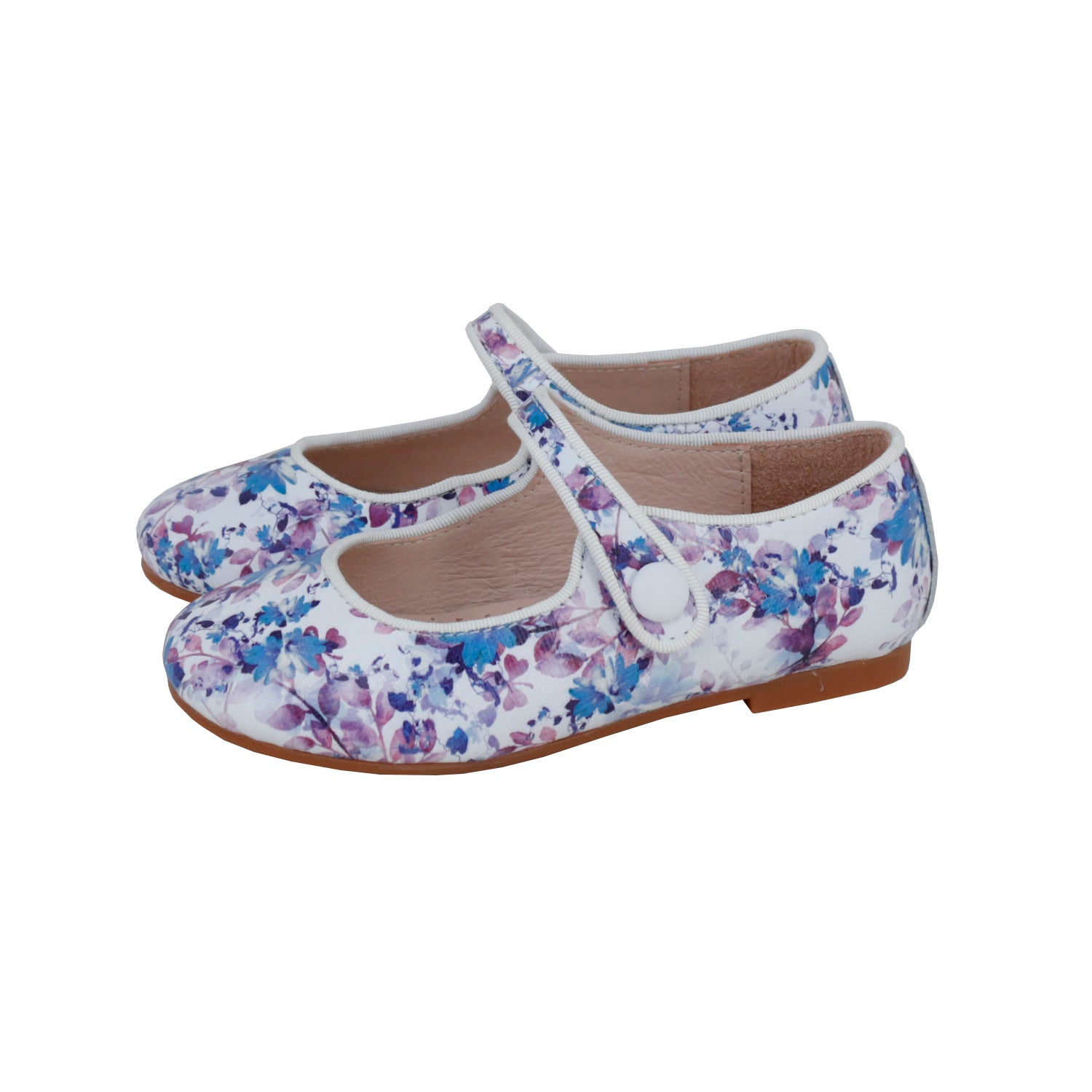 Flower Leather Mary Jane Velcro