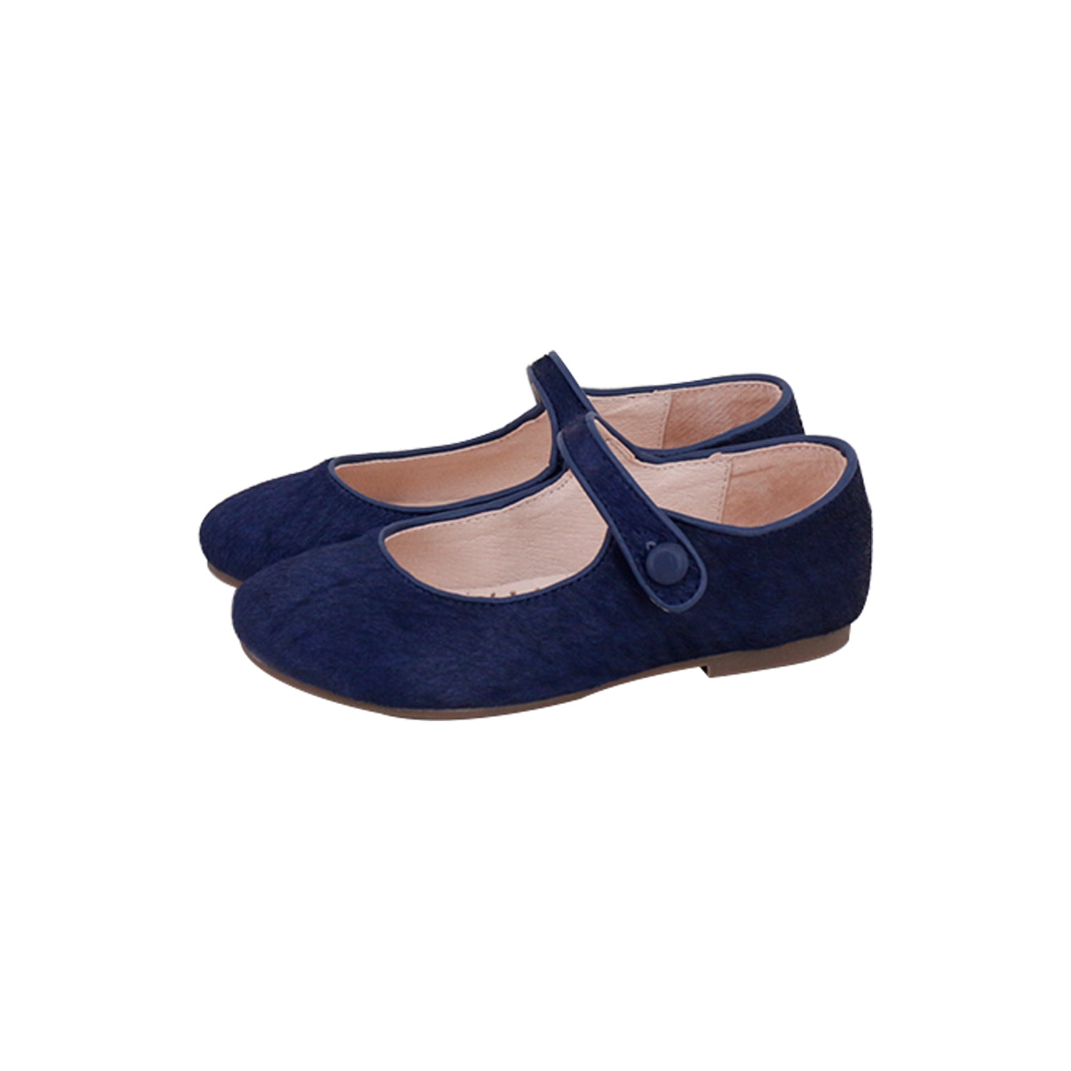 Model F2 Navy Horse Hair  Mary Jane Button