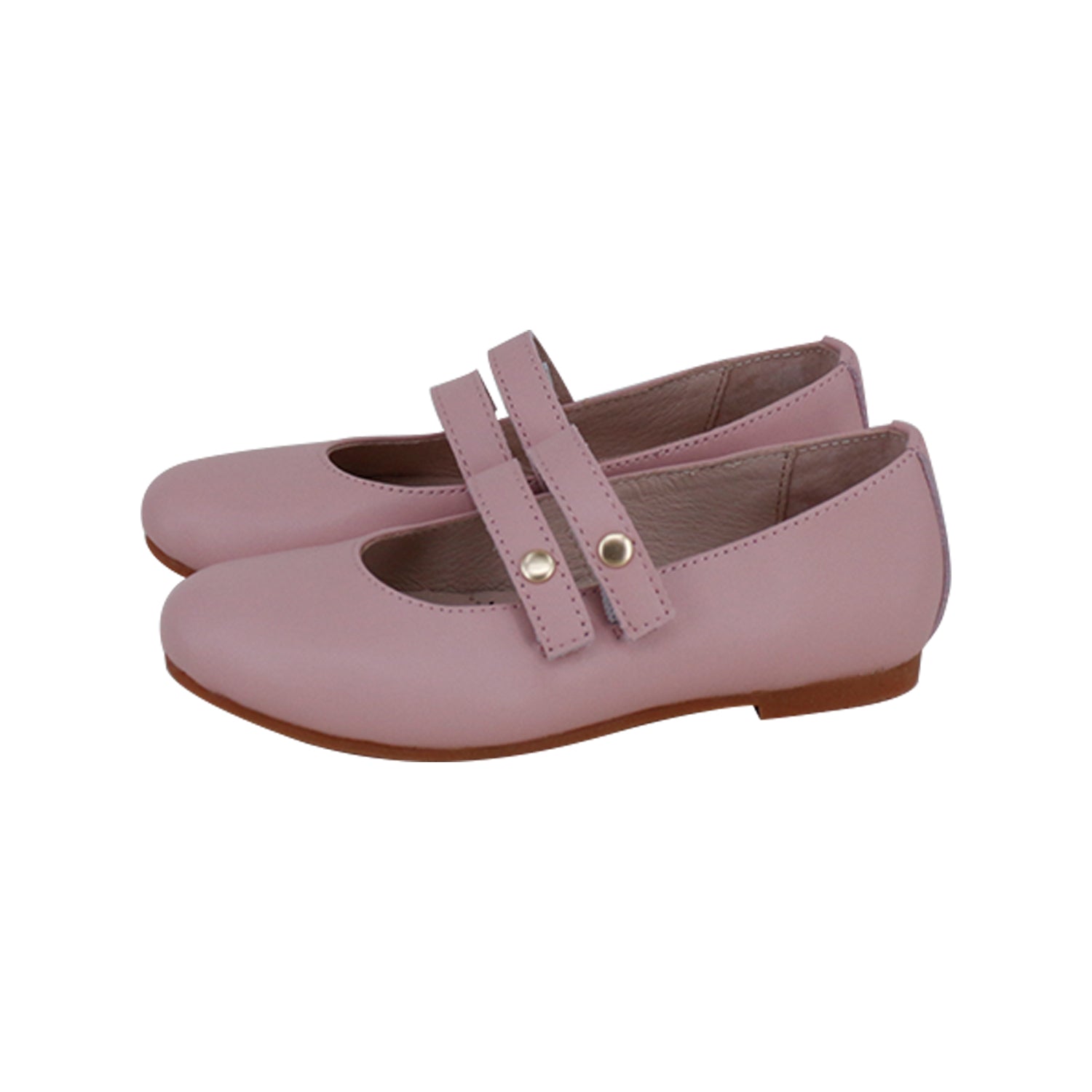 Pink Leather Double Strap Mary Jane
