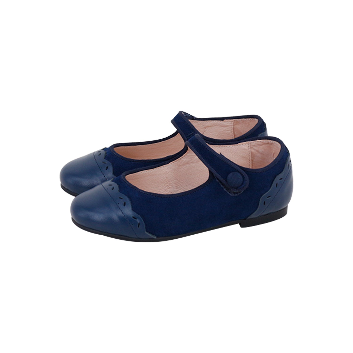 Model F5 Navy Mary Jane Leather + Suede
