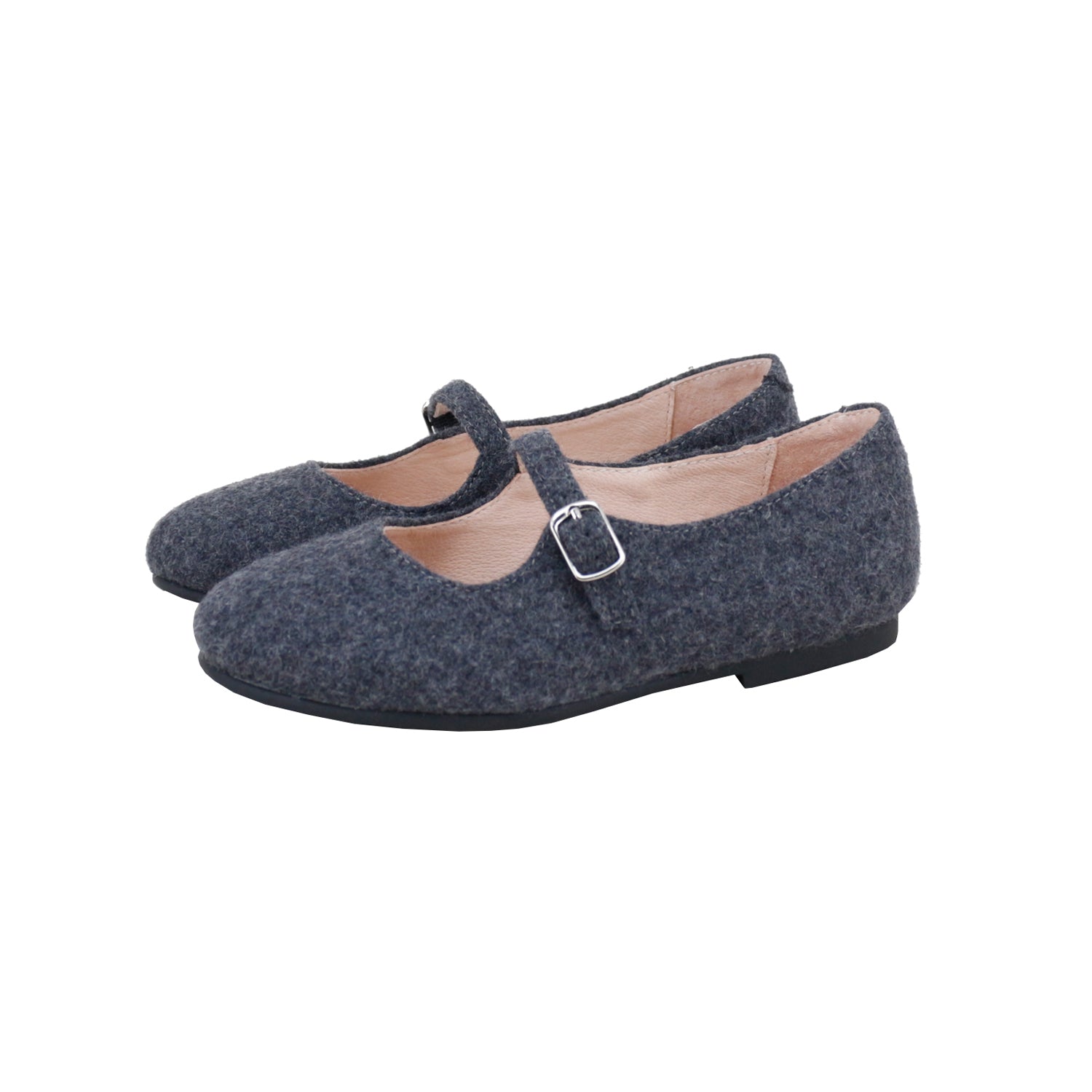 Model G Gray Wool front Strap  Mary Jane