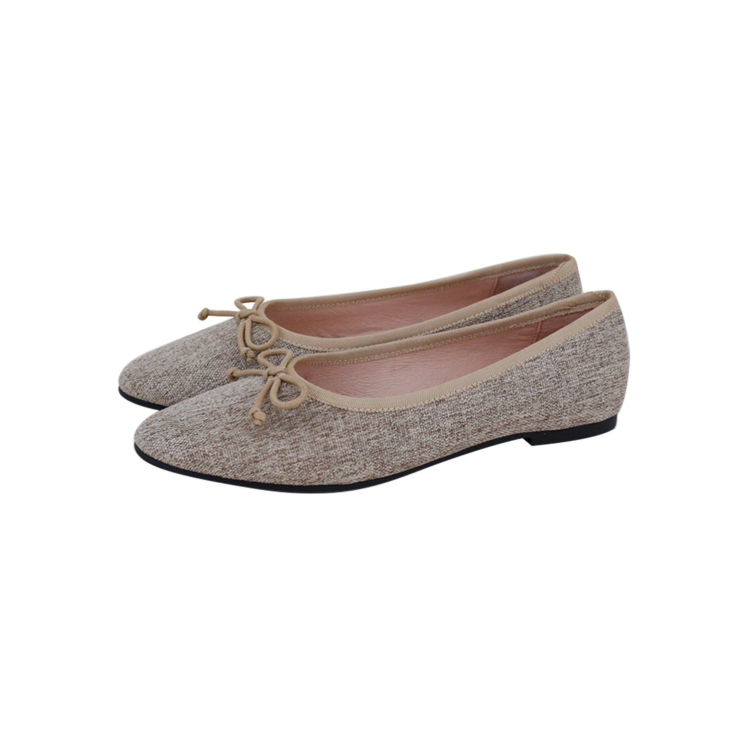 Model L Brown Denim Round Front Flat