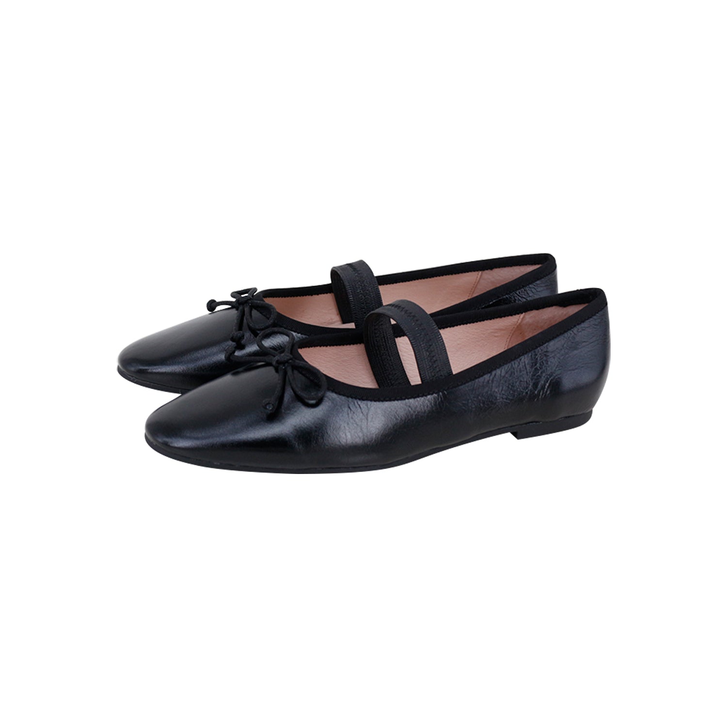 Model L1 Black Embossed Round Front Flat + Elastic