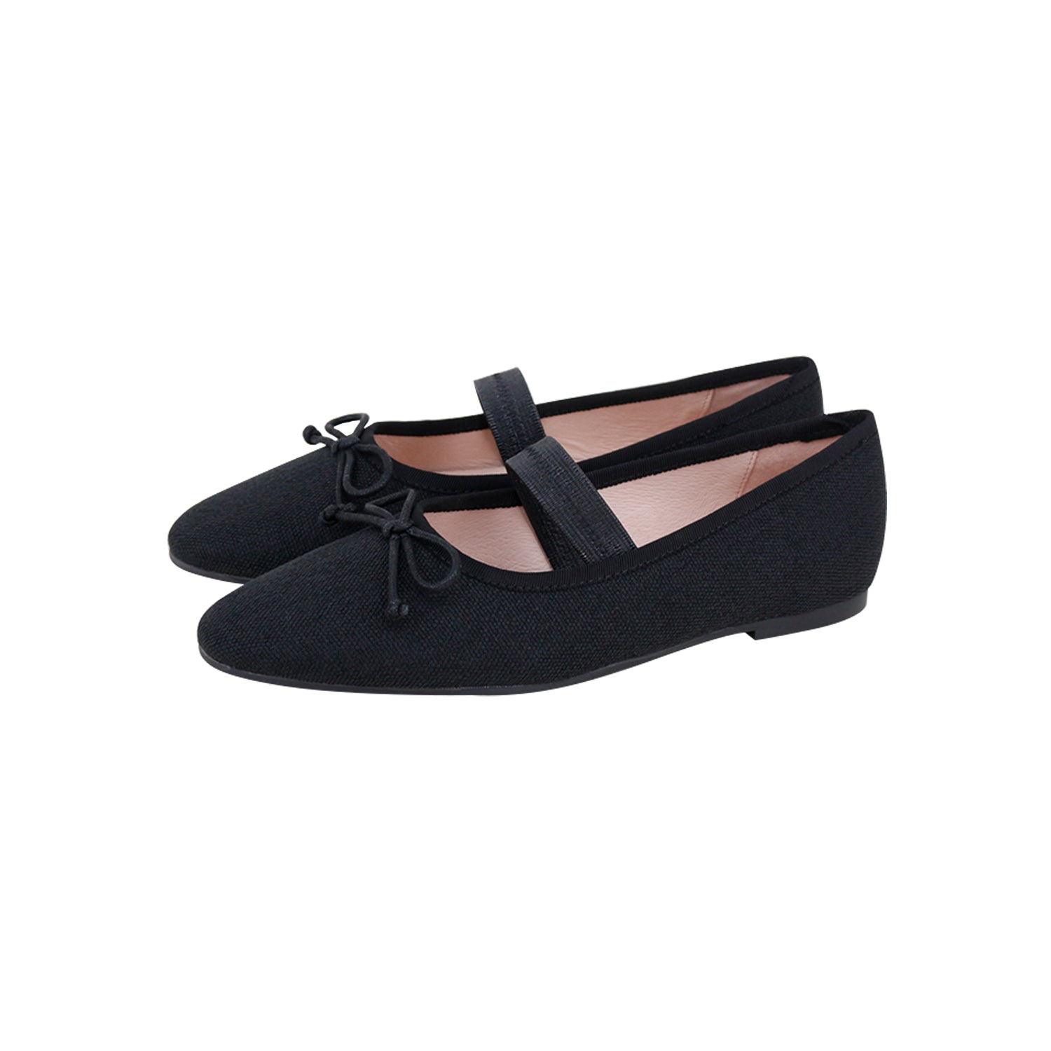 Model L1 Black Denim Round Front Flat + Elastic