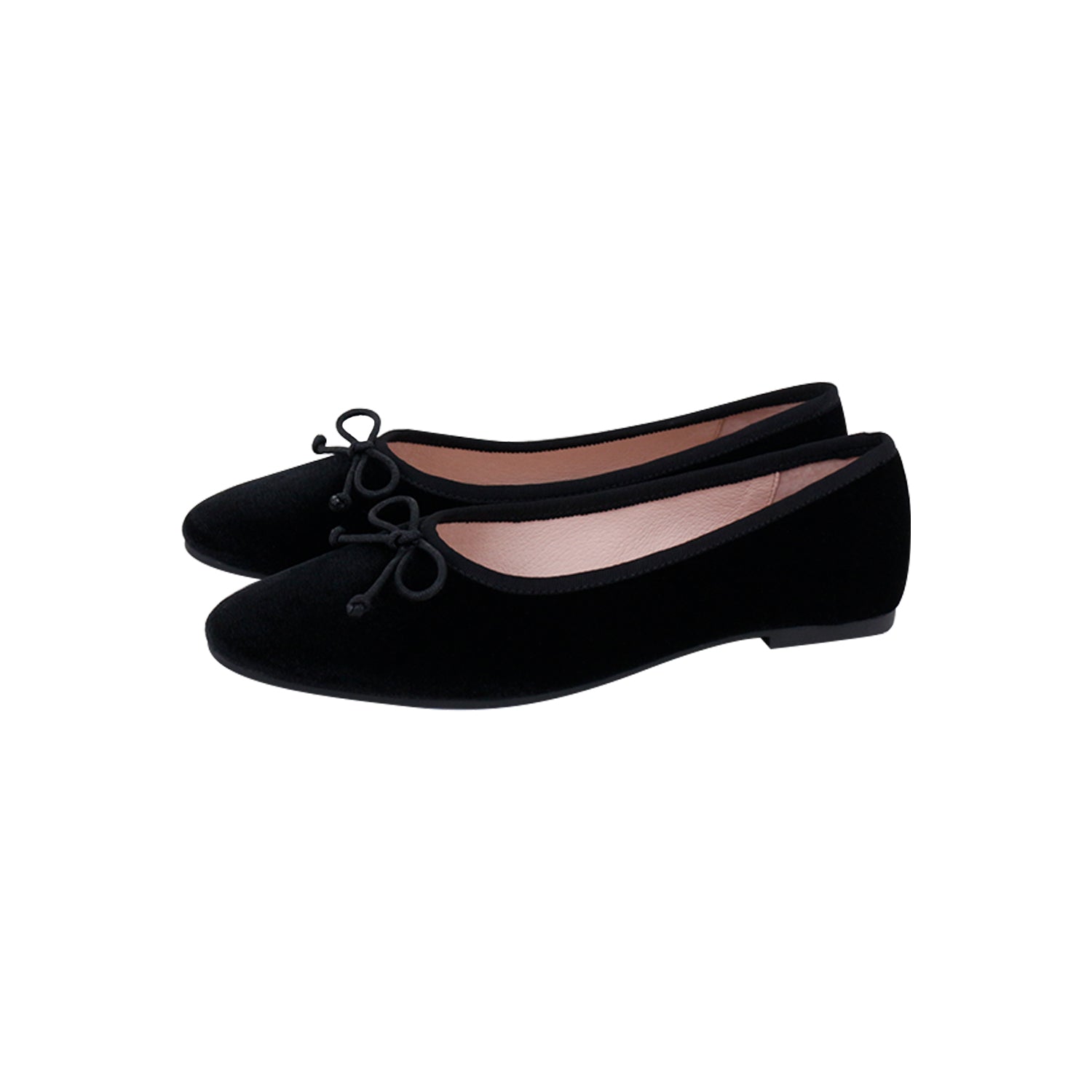 Model L Black Velvet Round Front Flat