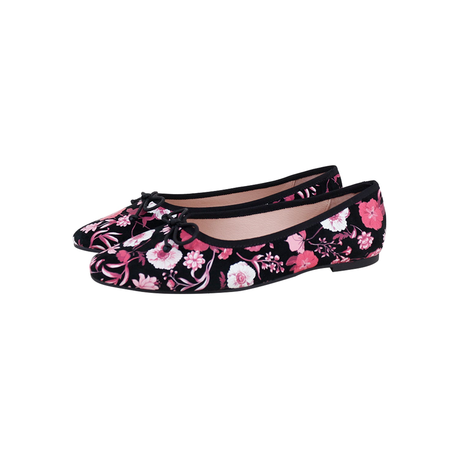 Model L Flower Leather Round Front Flat