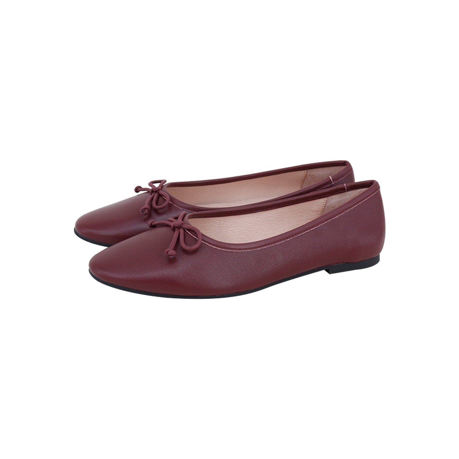 Model L Burgundy Leather Round Front Flat