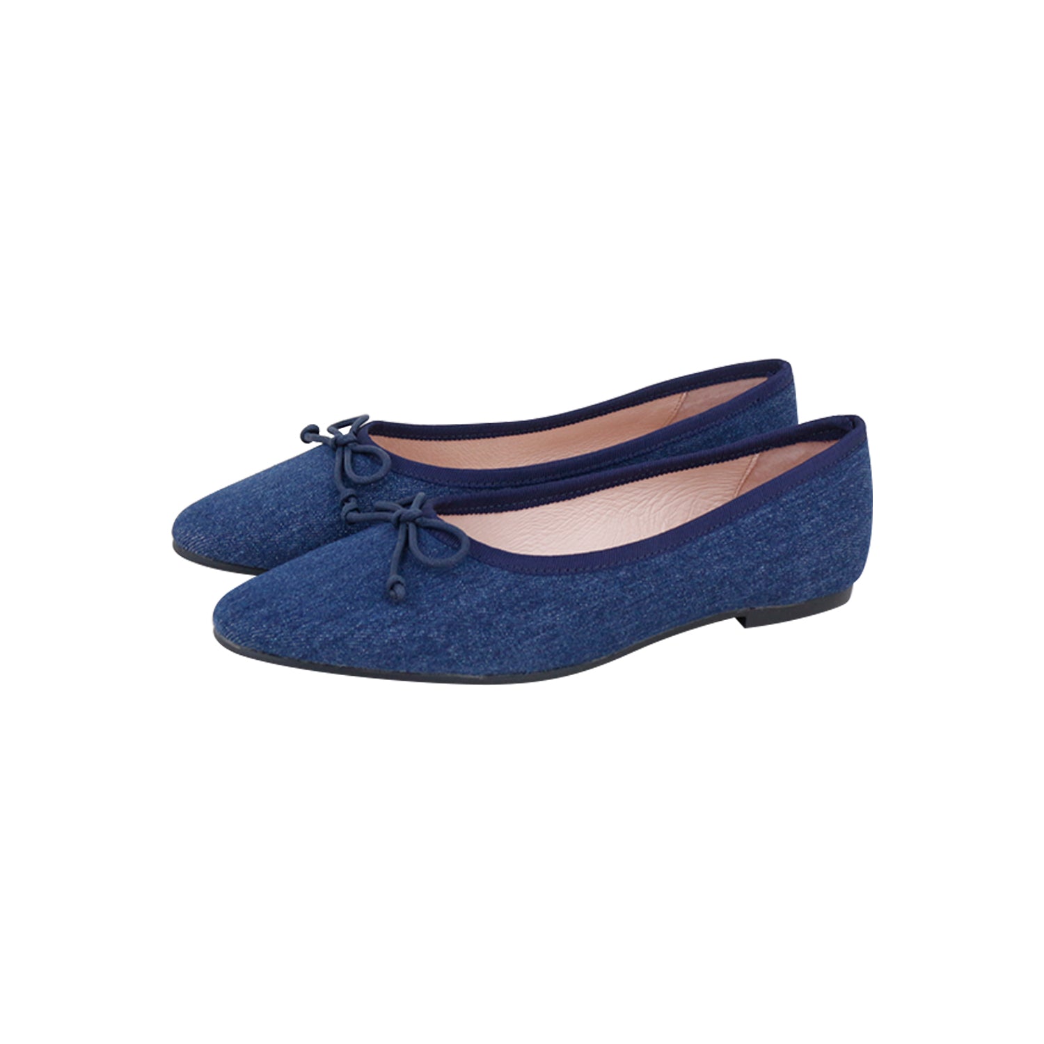 Model L Blue Denim Round Front Flat