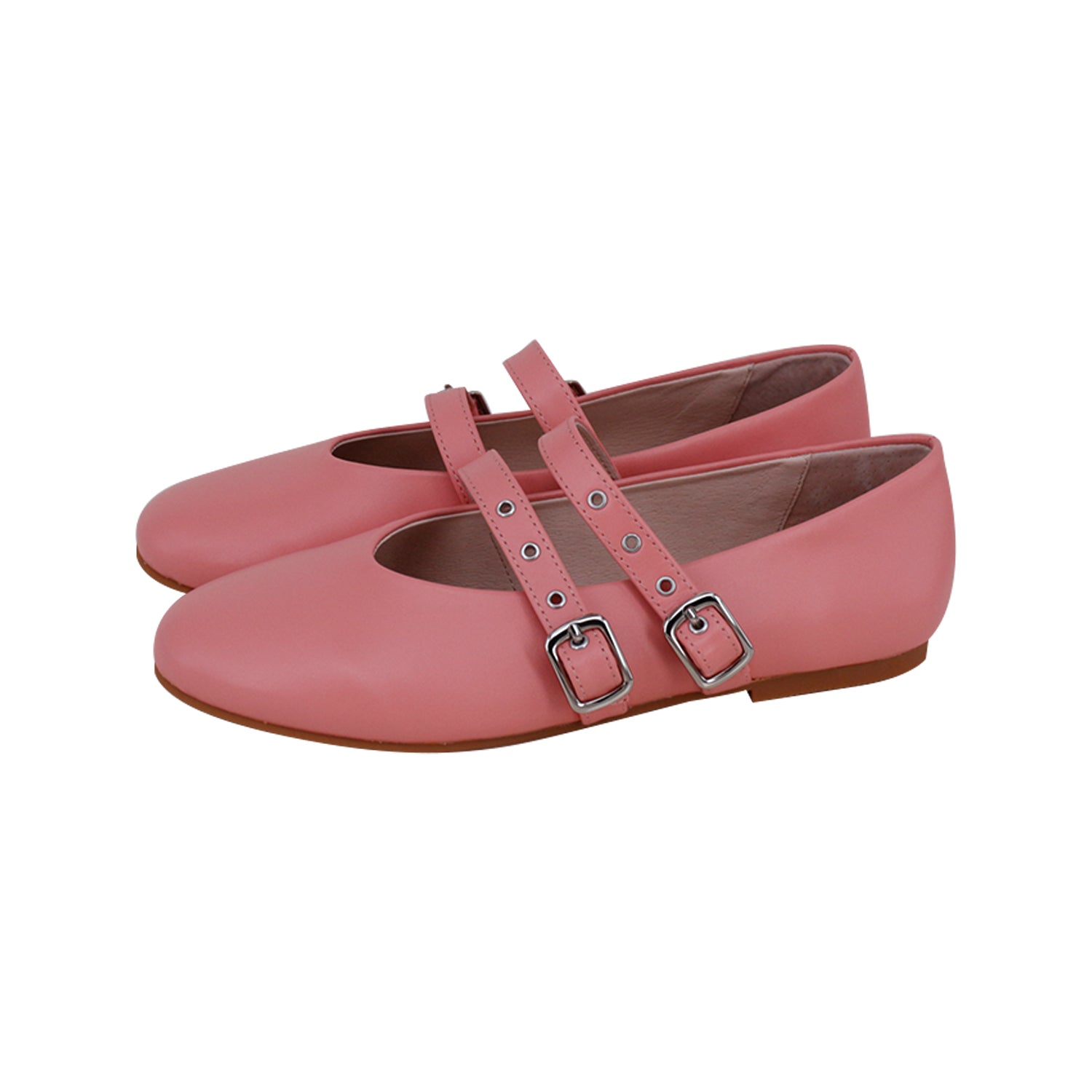 Coral Leather Perforated Double Strap