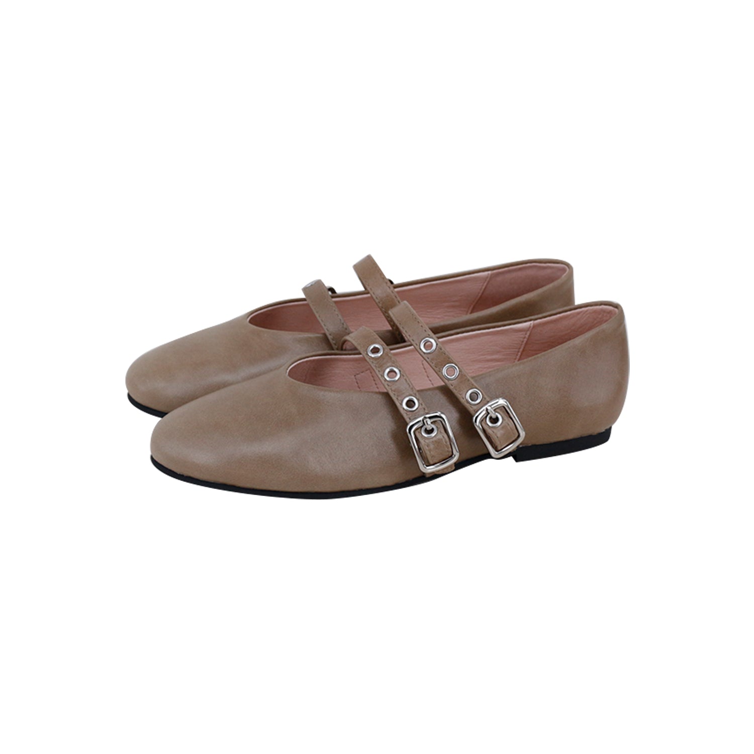 Model M Taupe Waxed Perforated Double Strap