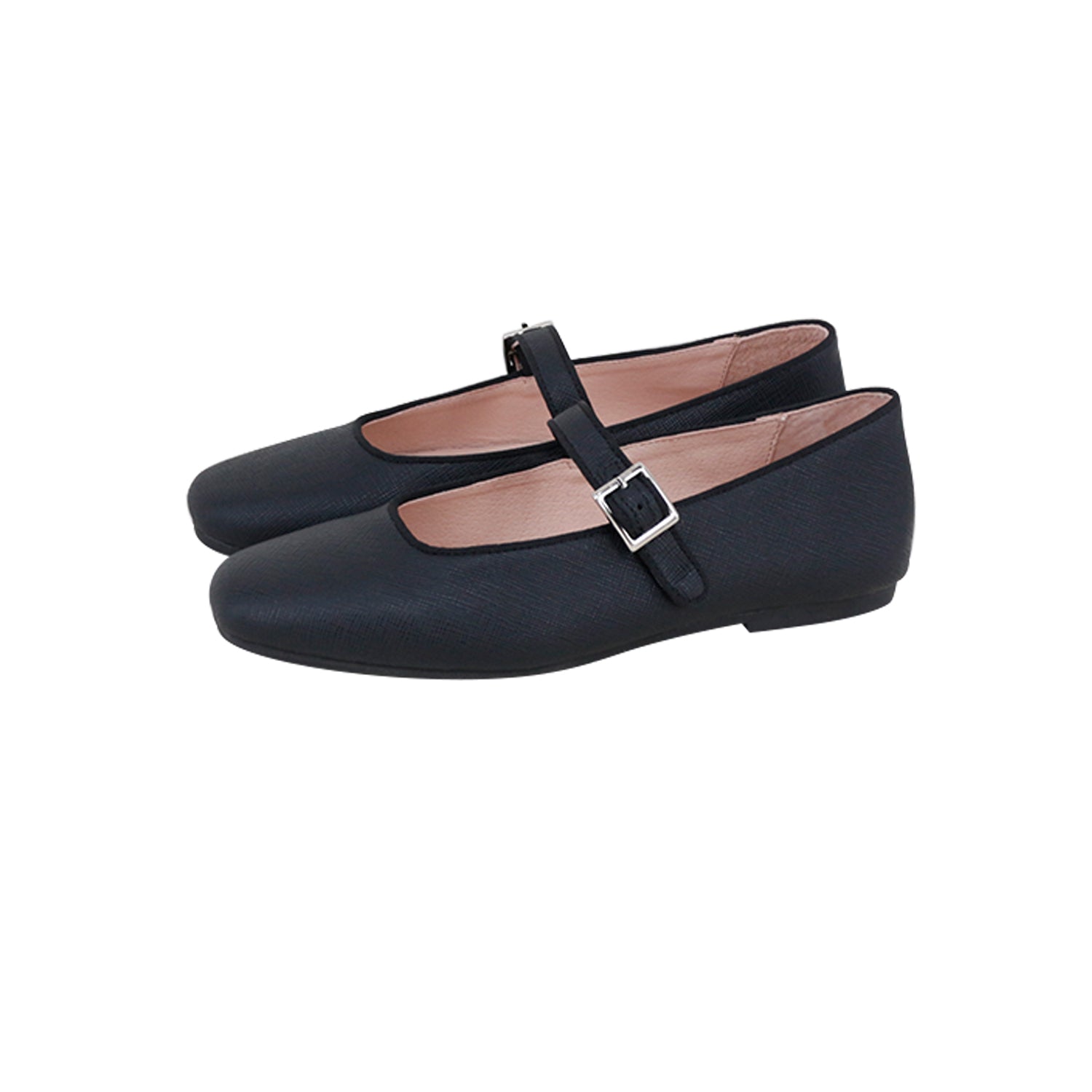 Model P Grey/Black Embossed Square Front Mary Jane