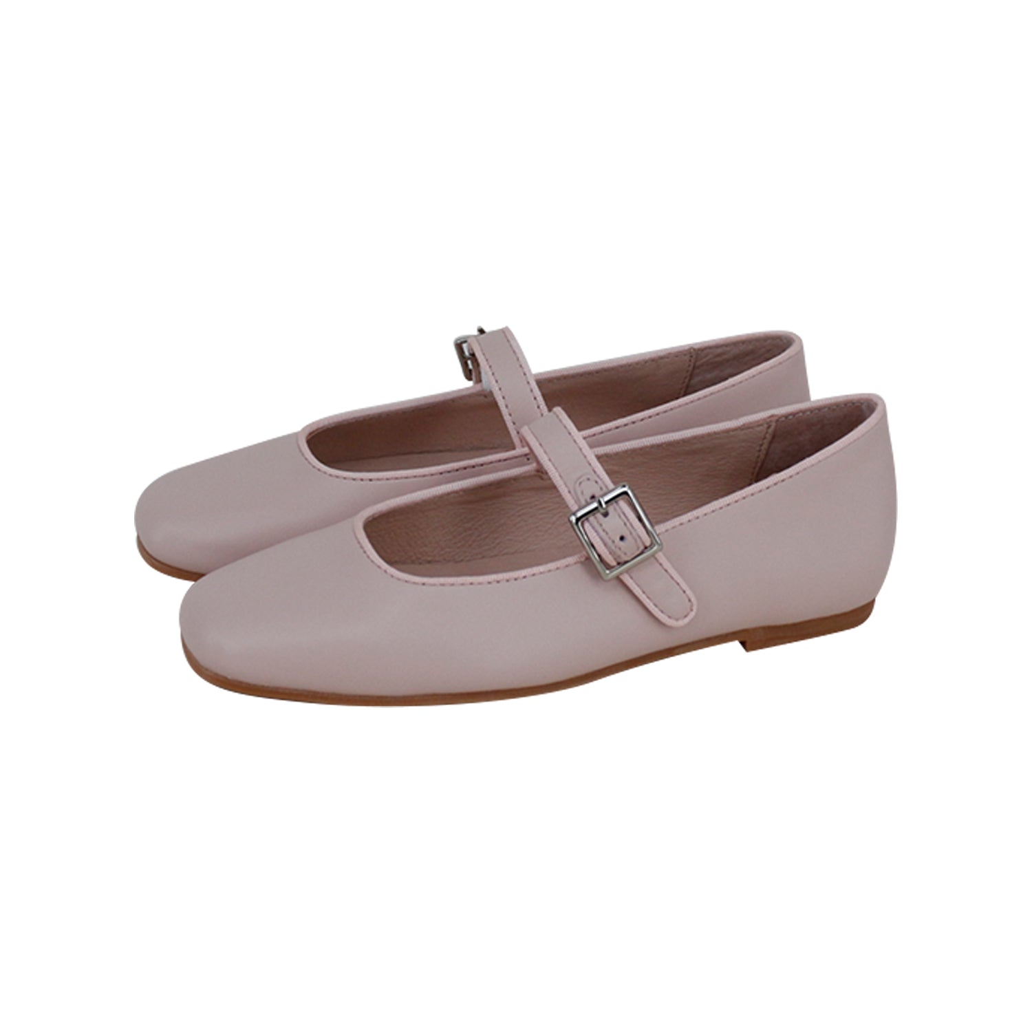 Mauve Leather Square Front Mary Jane