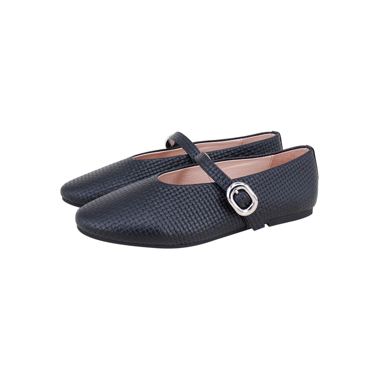 Model S Black Embossed Mary Jane Single Strap