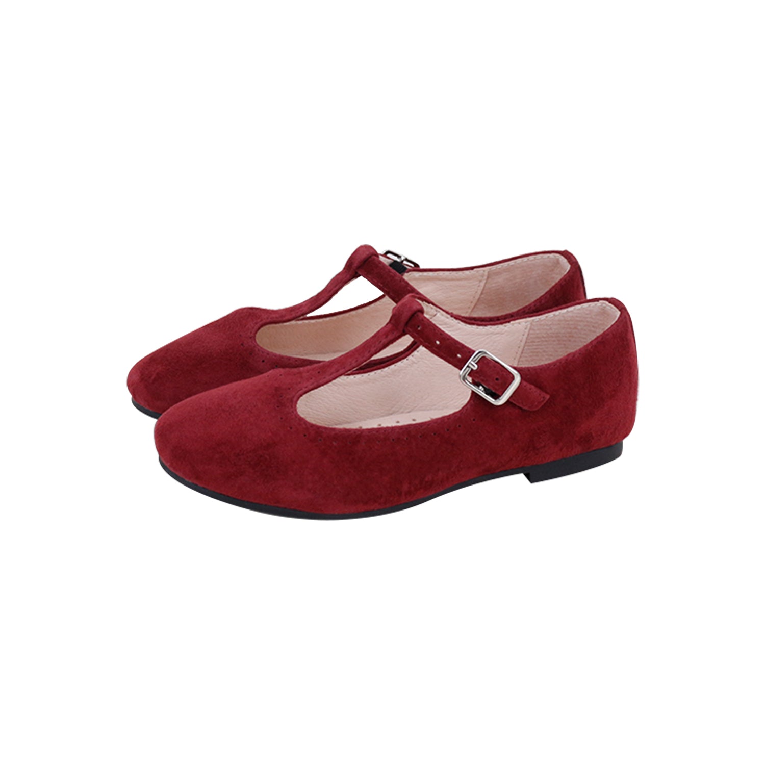 Model T Burgundy Goat Suede T-Strap