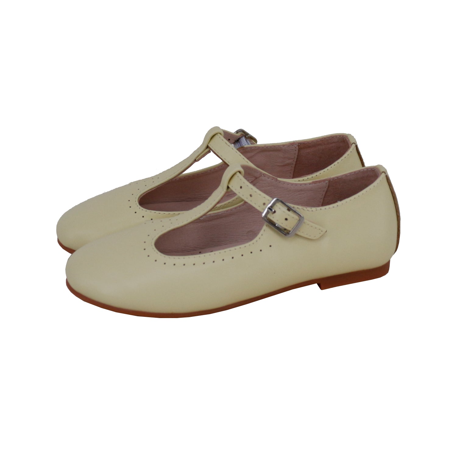 Yellow Leather T-Strap