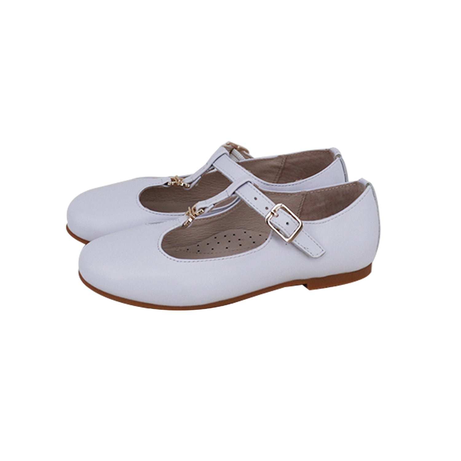 Lilac Leather Charm T-Strap