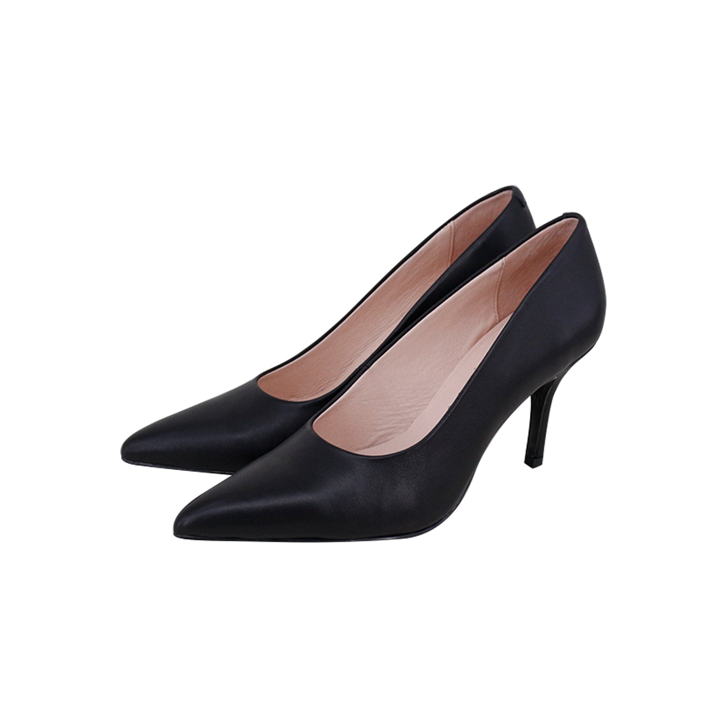 Model V Black Leather  2" Heels