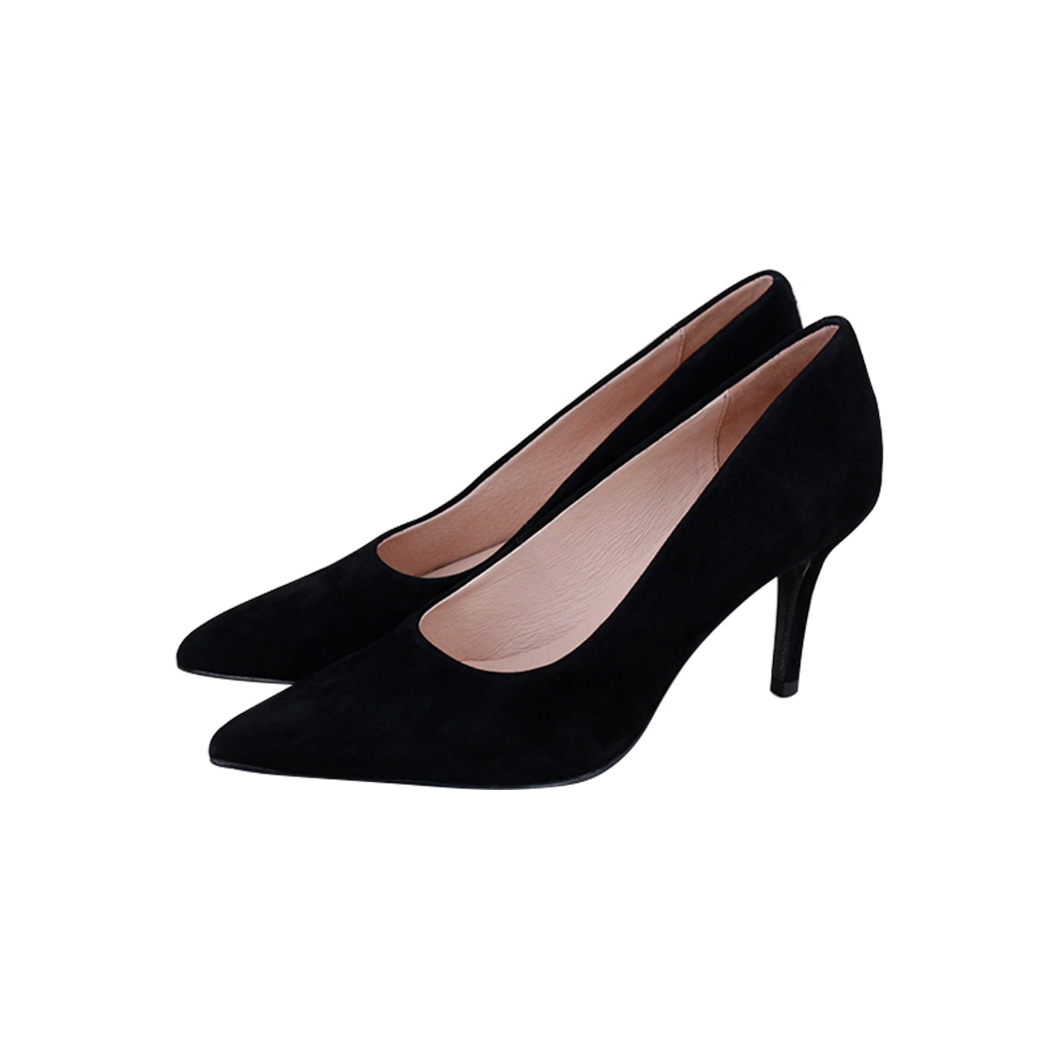 Model V Black Goat Suede 2" Heels