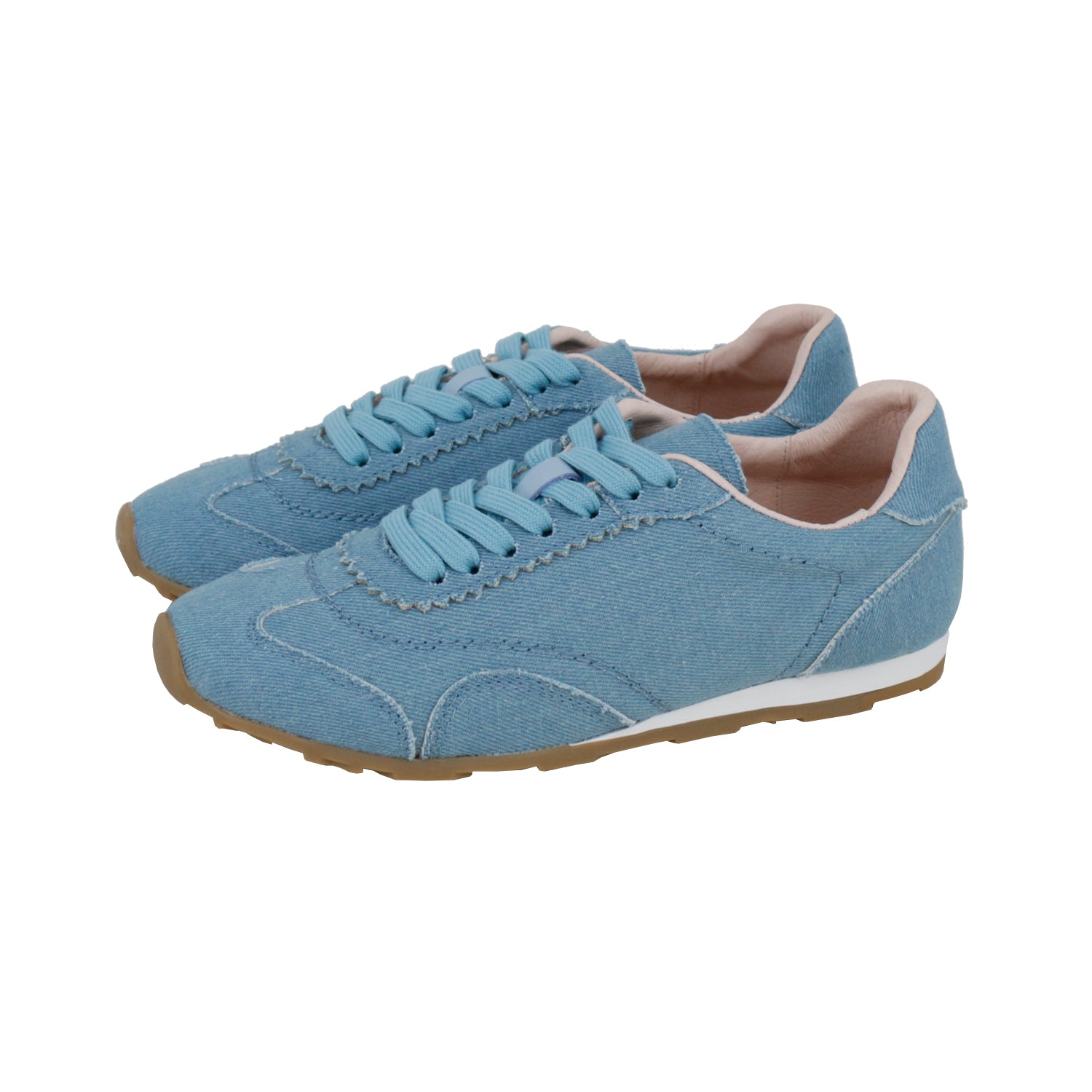 Light Blue Denim Fabric Sneakers