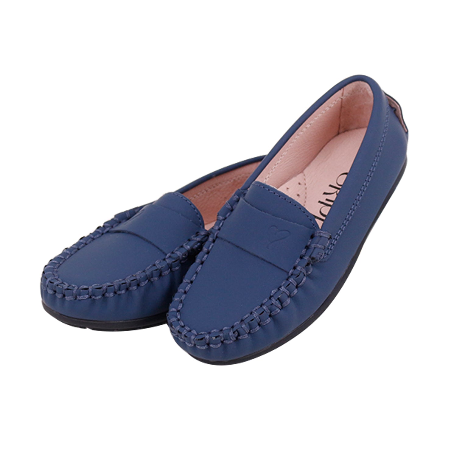 Navy Heart Moccasin