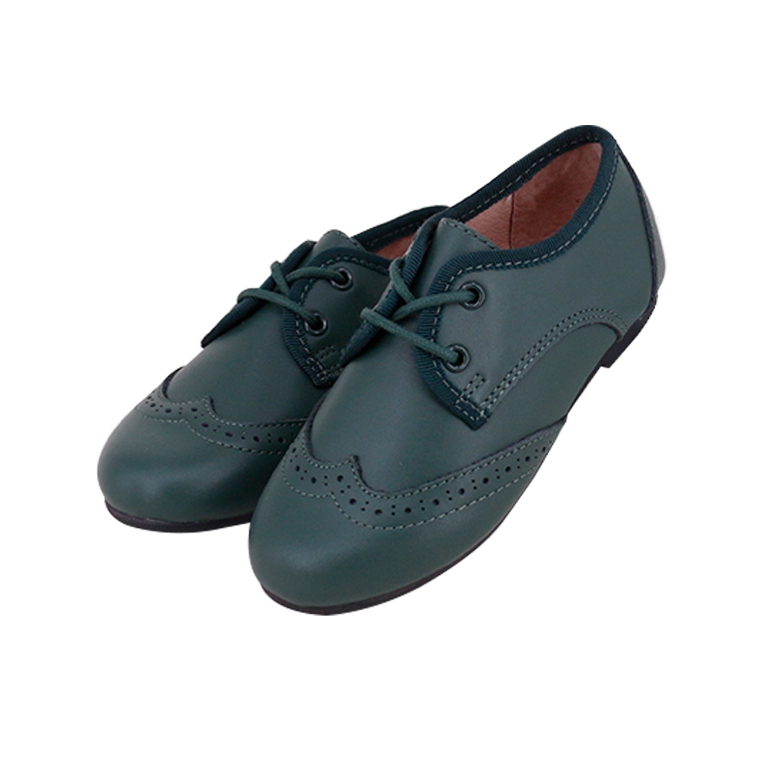 Leather Wing Tip Lace Green